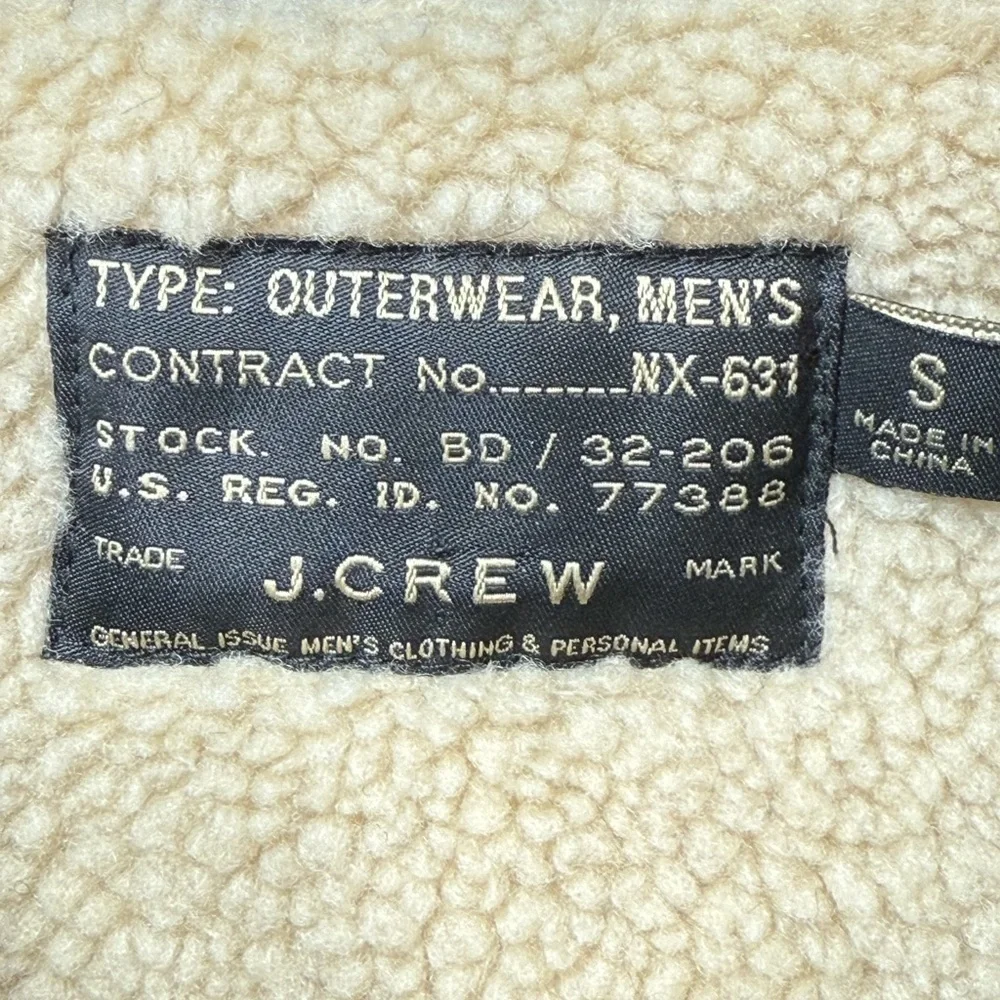 J. Crew Wool Sherpa Lined Skiff Jacket Size S Navy